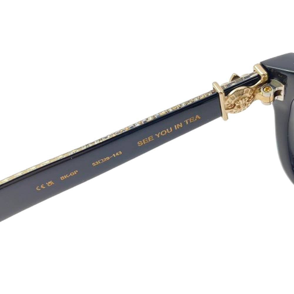 CHROME HEARTS クロムハーツ（原本無） SEE YOU IN TEA BSフレア テンプル ウェリントン サングラス 眼鏡 アイウェア ブラック系 53□20-143【中古】