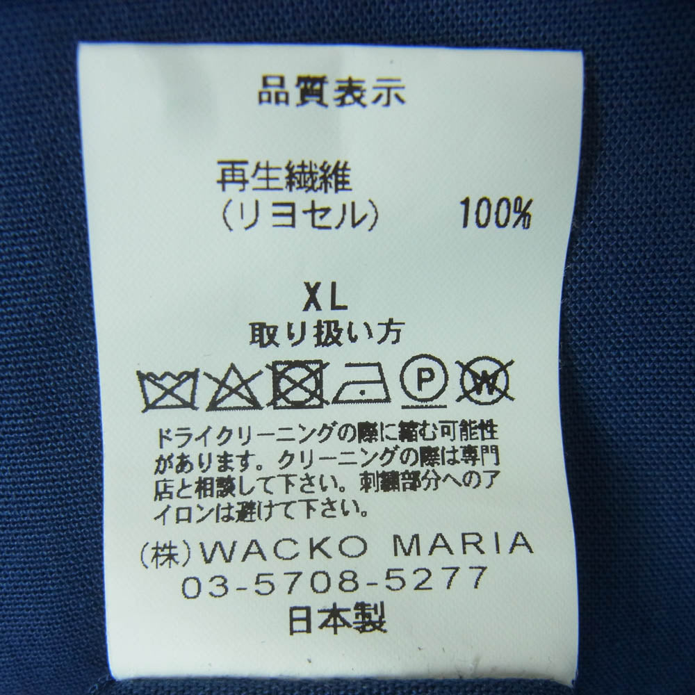 WACKO MARIA ワコマリア NMD HIGH TIMES WM OC1 舐達麻 50'S OPEN COLLAR SHIRT 開襟 レーヨン 半袖 シャツ ネイビー系 XL【中古】