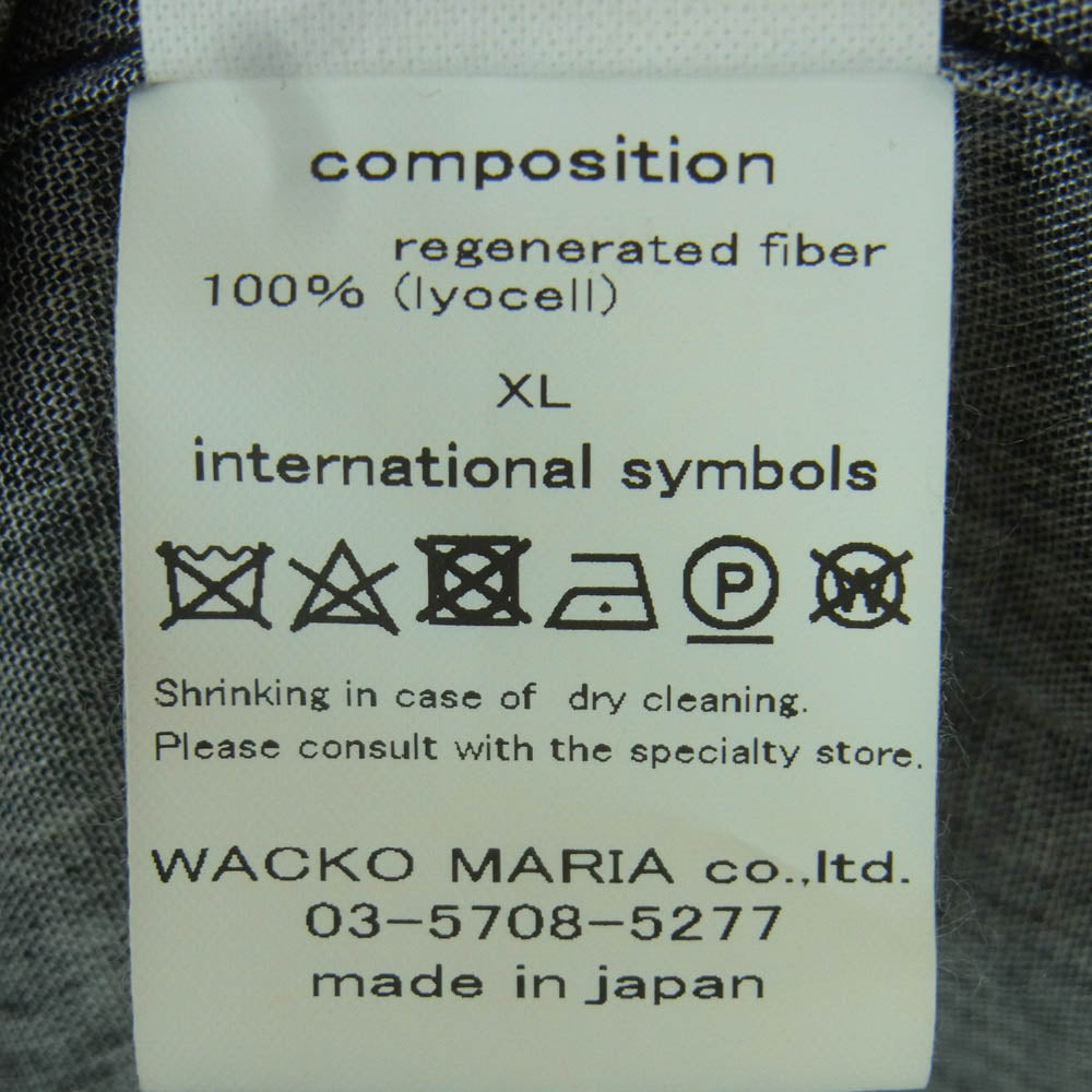 WACKO MARIA ワコマリア 22SS 悪魔のいけにえ テキサス チェーンソー ハワイアン アロハ 開襟 レーヨン 半袖 シャツ ブラック系 XL【中古】