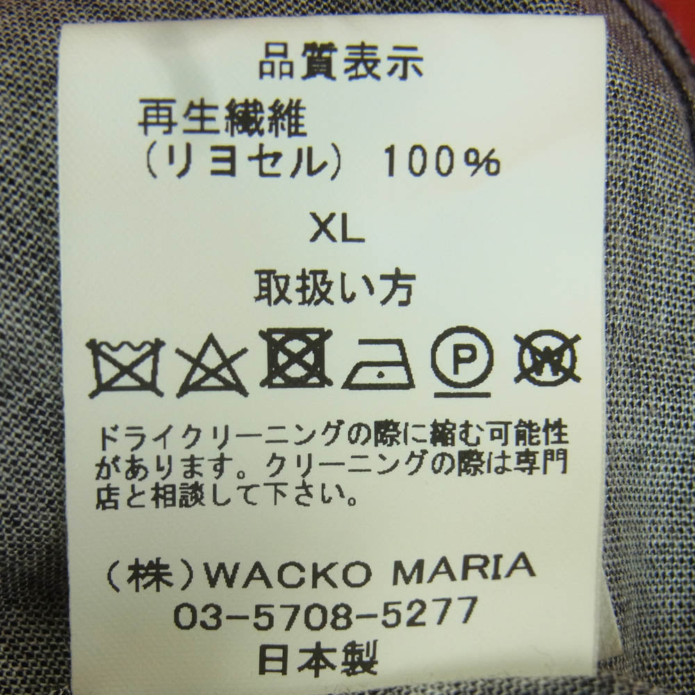 WACKO MARIA ワコマリア 22SS 悪魔のいけにえ テキサス チェーンソー ハワイアン アロハ 開襟 レーヨン 半袖 シャツ ブラック系 XL【中古】