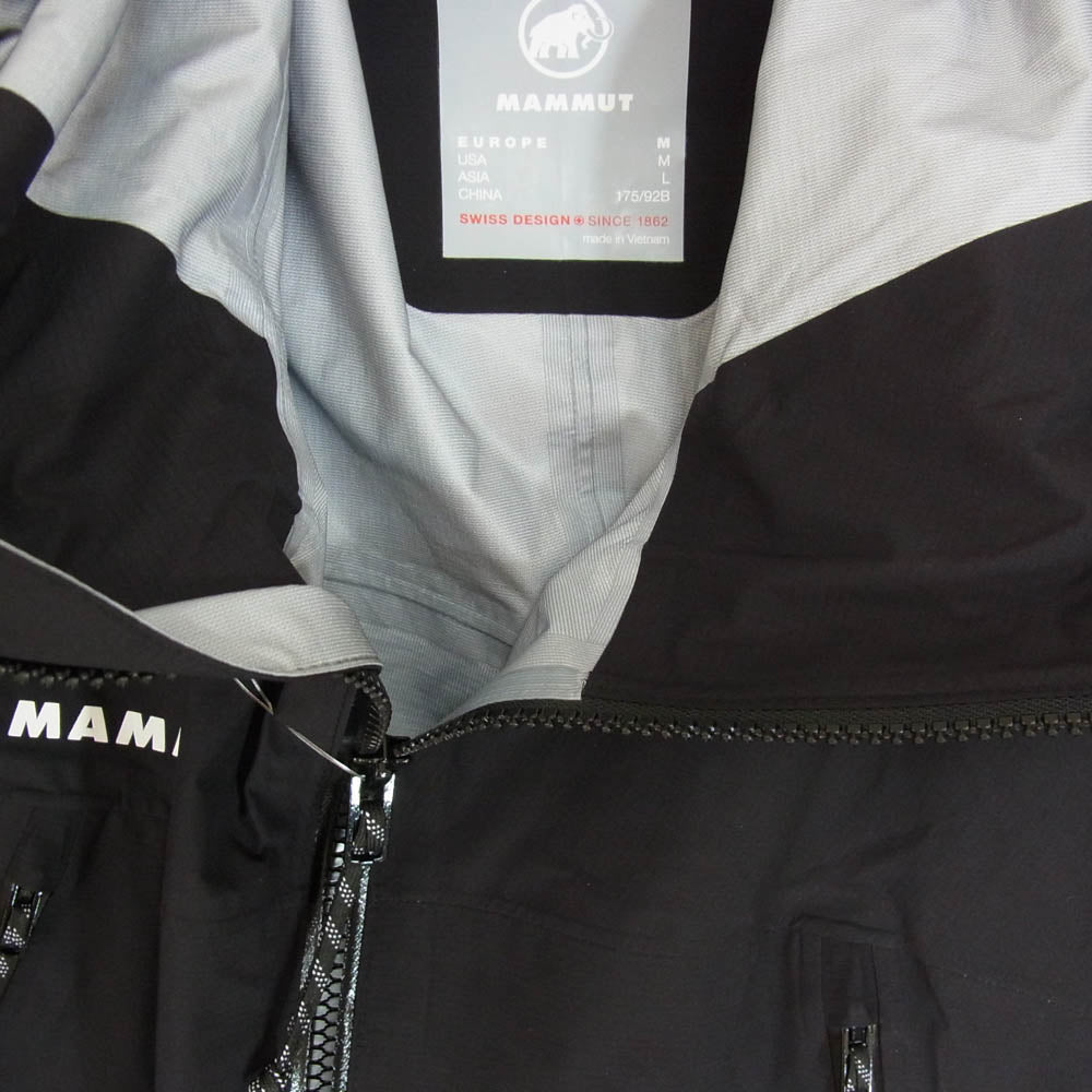 Mammut マムート 1010-32070 Masao Light 2.0 マサオ ライト 2.0 ハードシェル フーデッド ジャケット ブラック系 M【美品】【中古】