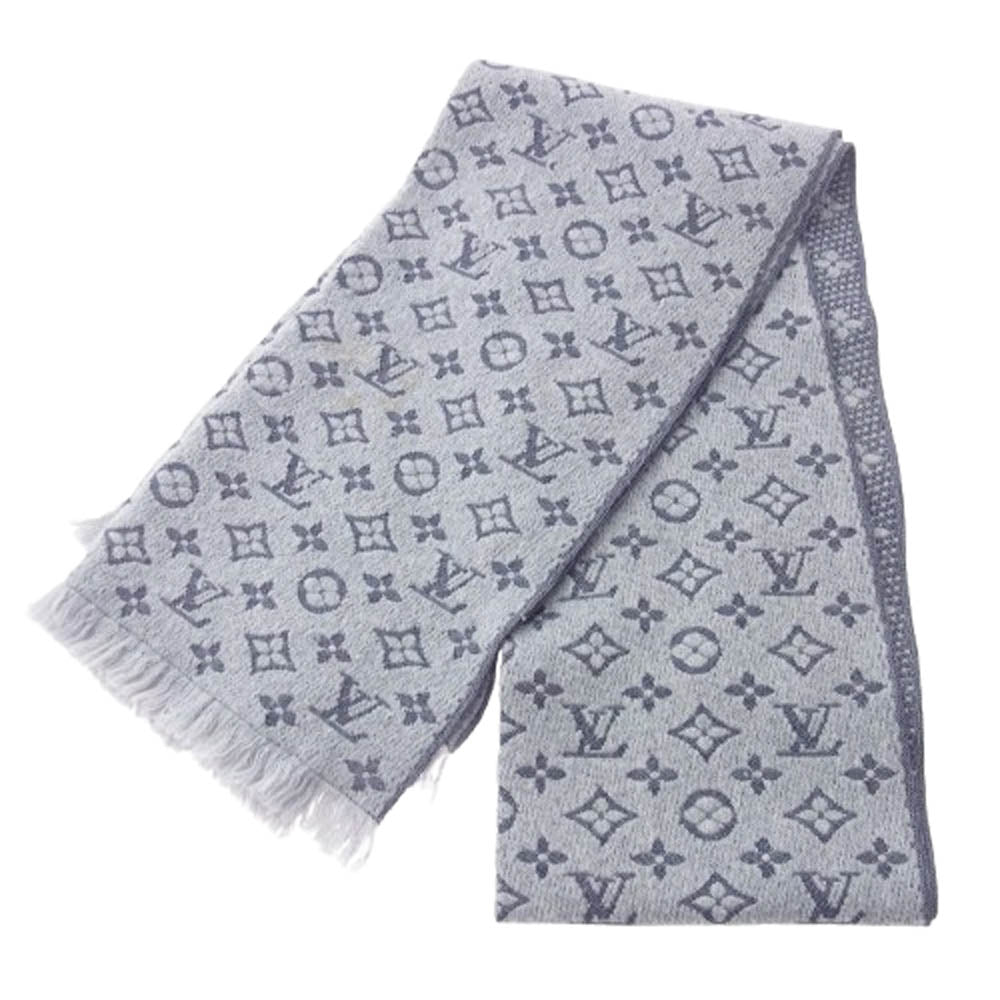 LOUIS VUITTON ルイ・ヴィトン M70932 国内正規品 ウール モノグラム クラシック マフラー グレー系【中古】