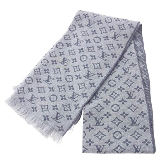 LOUIS VUITTON ルイ・ヴィトン M70932 国内正規品 ウール モノグラム クラシック マフラー グレー系【中古】