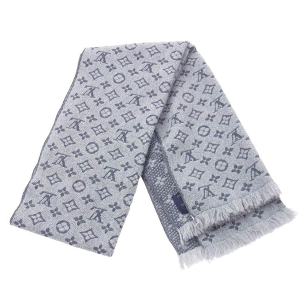 LOUIS VUITTON ルイ・ヴィトン M70932 国内正規品 ウール モノグラム クラシック マフラー グレー系【中古】