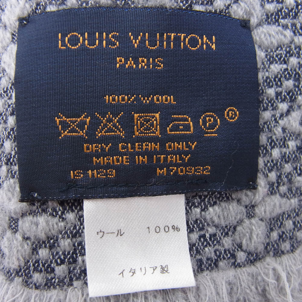 LOUIS VUITTON ルイ・ヴィトン M70932 国内正規品 ウール モノグラム クラシック マフラー グレー系【中古】