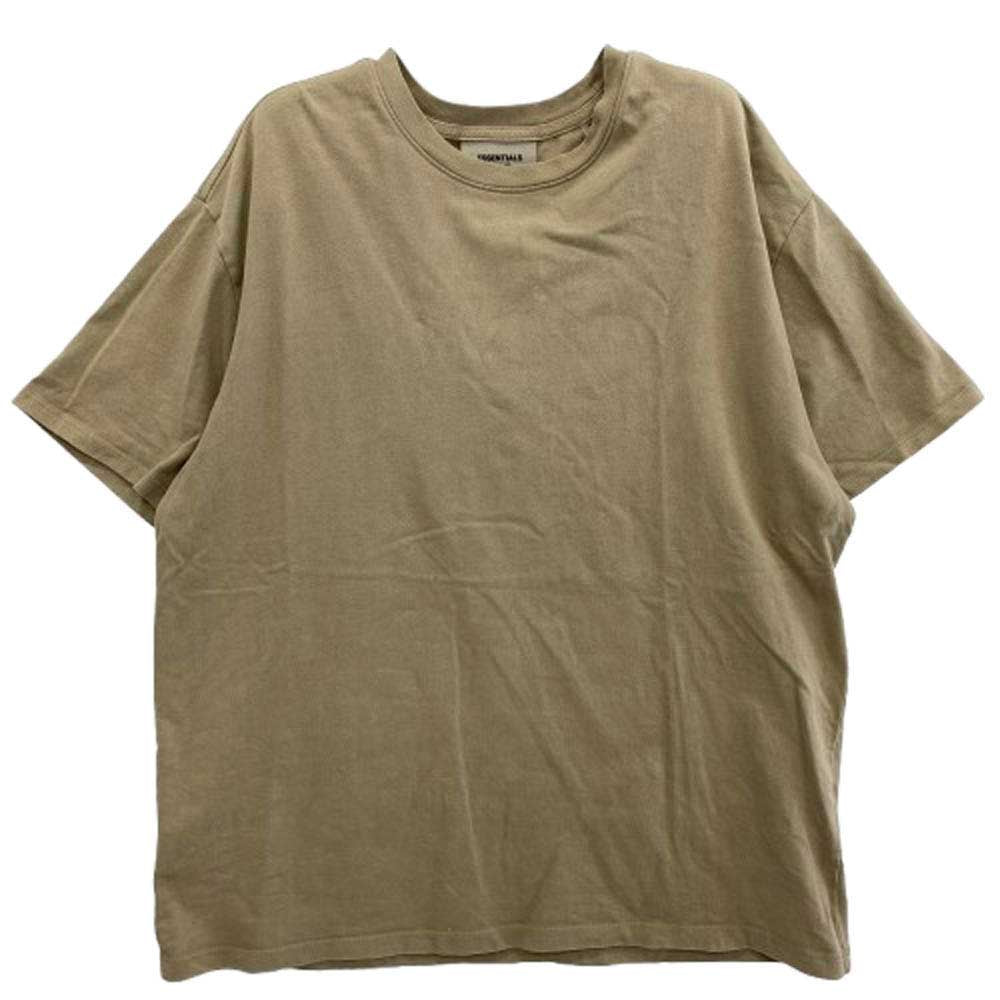 FEAR OF GOD フィアオブゴッド 21SS ESSENTIALS エッセンシャルズ Back Rubber Logo Tee バック ラバー ロゴ 半袖 Tシャツ ライトブラウン系 S【中古】