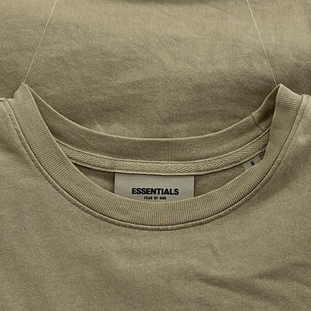 FEAR OF GOD フィアオブゴッド 21SS ESSENTIALS エッセンシャルズ Back Rubber Logo Tee バック ラバー ロゴ 半袖 Tシャツ ライトブラウン系 S【中古】