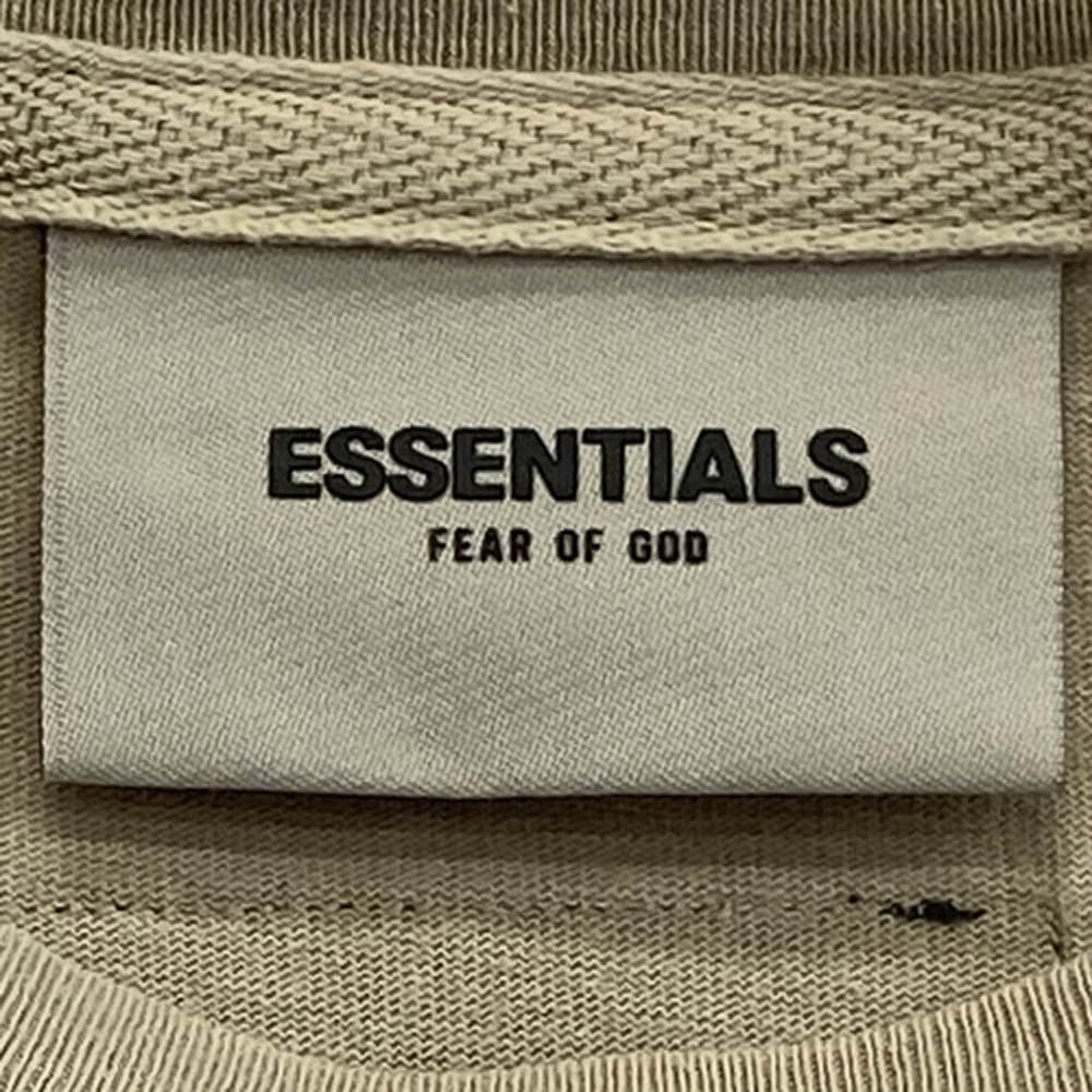 FEAR OF GOD フィアオブゴッド 21SS ESSENTIALS エッセンシャルズ Back Rubber Logo Tee バック ラバー ロゴ 半袖 Tシャツ ライトブラウン系 S【中古】