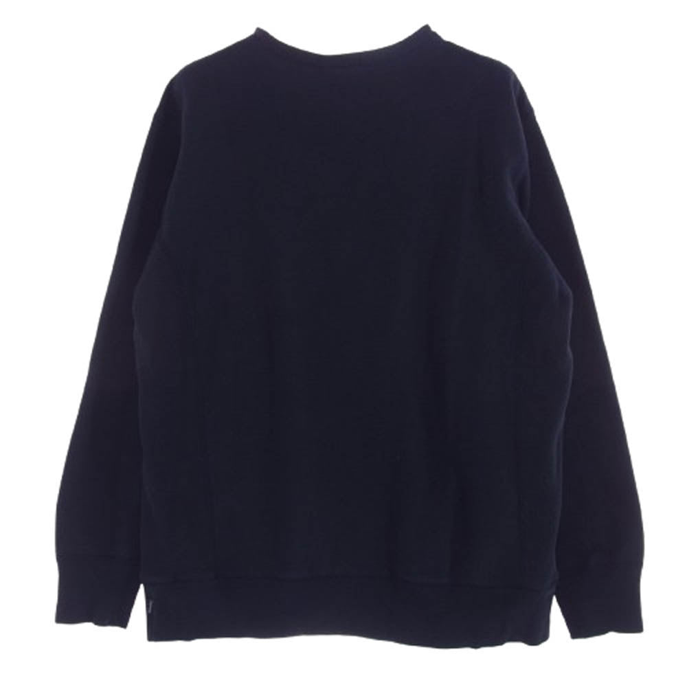 Supreme シュプリーム 90s 初期 カナダ製 ロゴ クルーネック スウェット トレーナー ネイビー系 L【中古】