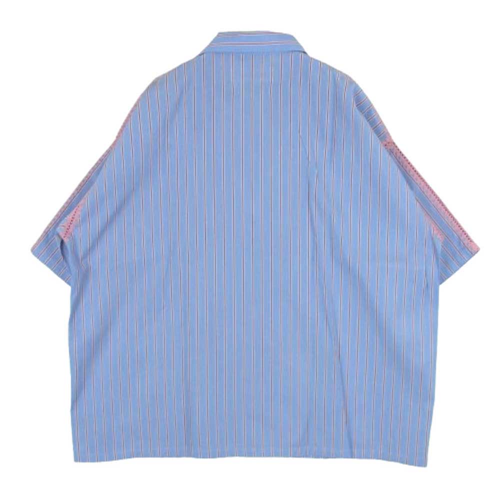 DISCOVERED ディスカバード DC-SS22-SH-04 THOMAS MASON トーマスメイソン コットン ストライプ 半袖 オープンカラー シャツ ブルー系 1【中古】