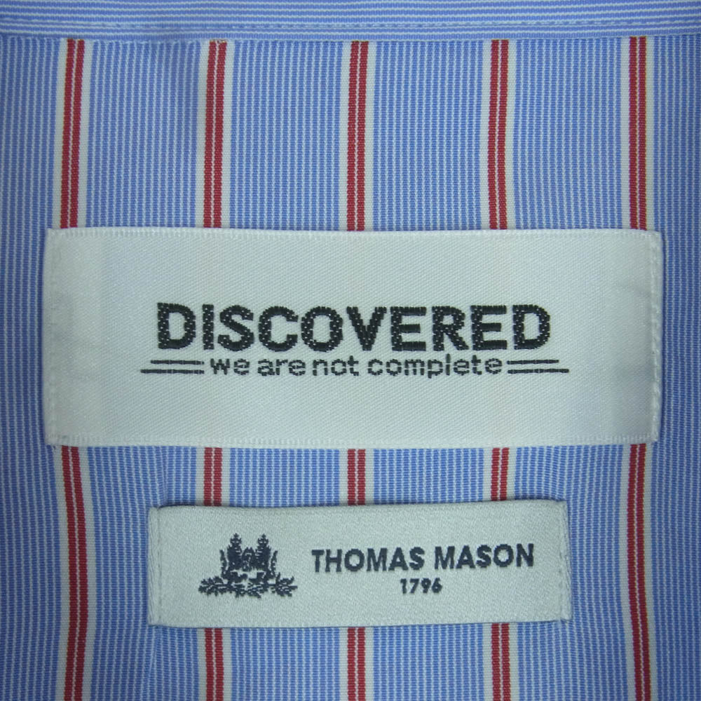 DISCOVERED ディスカバード DC-SS22-SH-04 THOMAS MASON トーマスメイソン コットン ストライプ 半袖 オープンカラー シャツ ブルー系 1【中古】