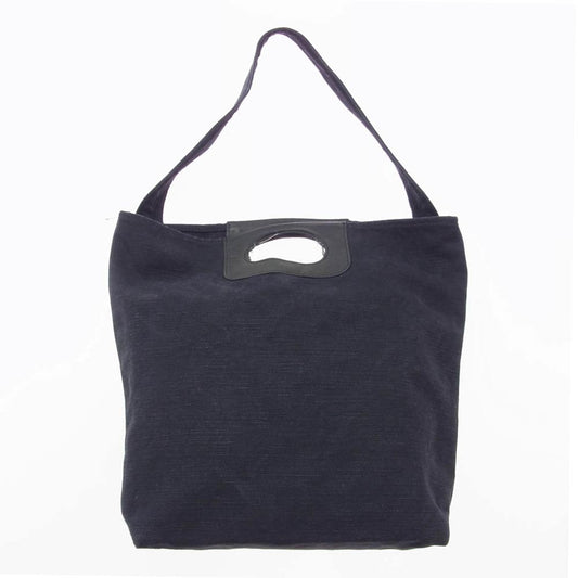 スロウ Truck 2way Tote Bag キャンバス×レザー ショルダー トートバッグ ブラック系【中古】