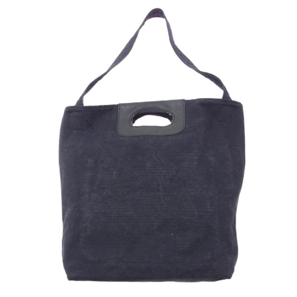 スロウ Truck 2way Tote Bag キャンバス×レザー ショルダー トートバッグ ブラック系【中古】