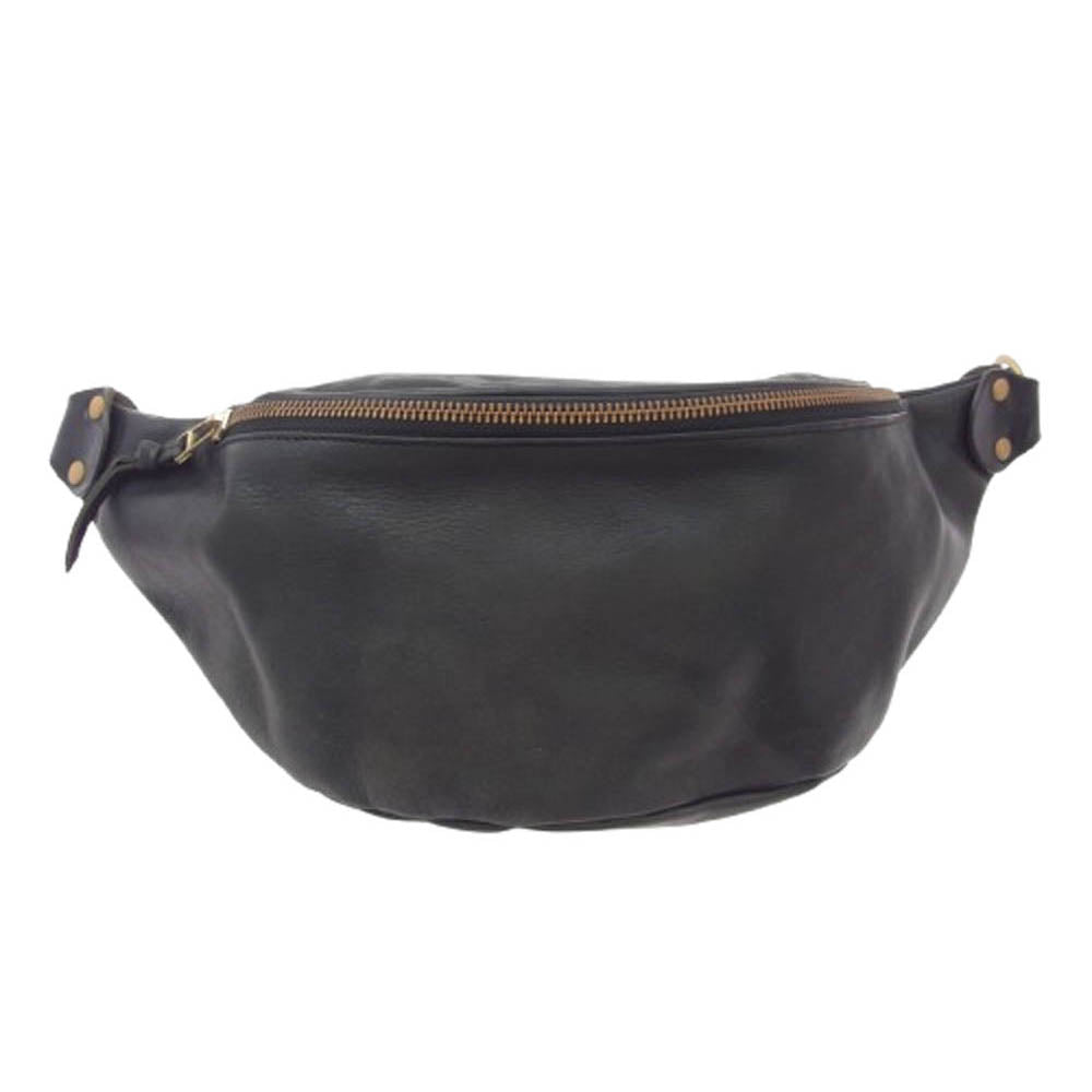 スロウ Rubono Fanny Pack ルボーノ ファニーパック オールレザー ボディバッグ ウエストポーチ ショルダーバッグ ブラック系【中古】