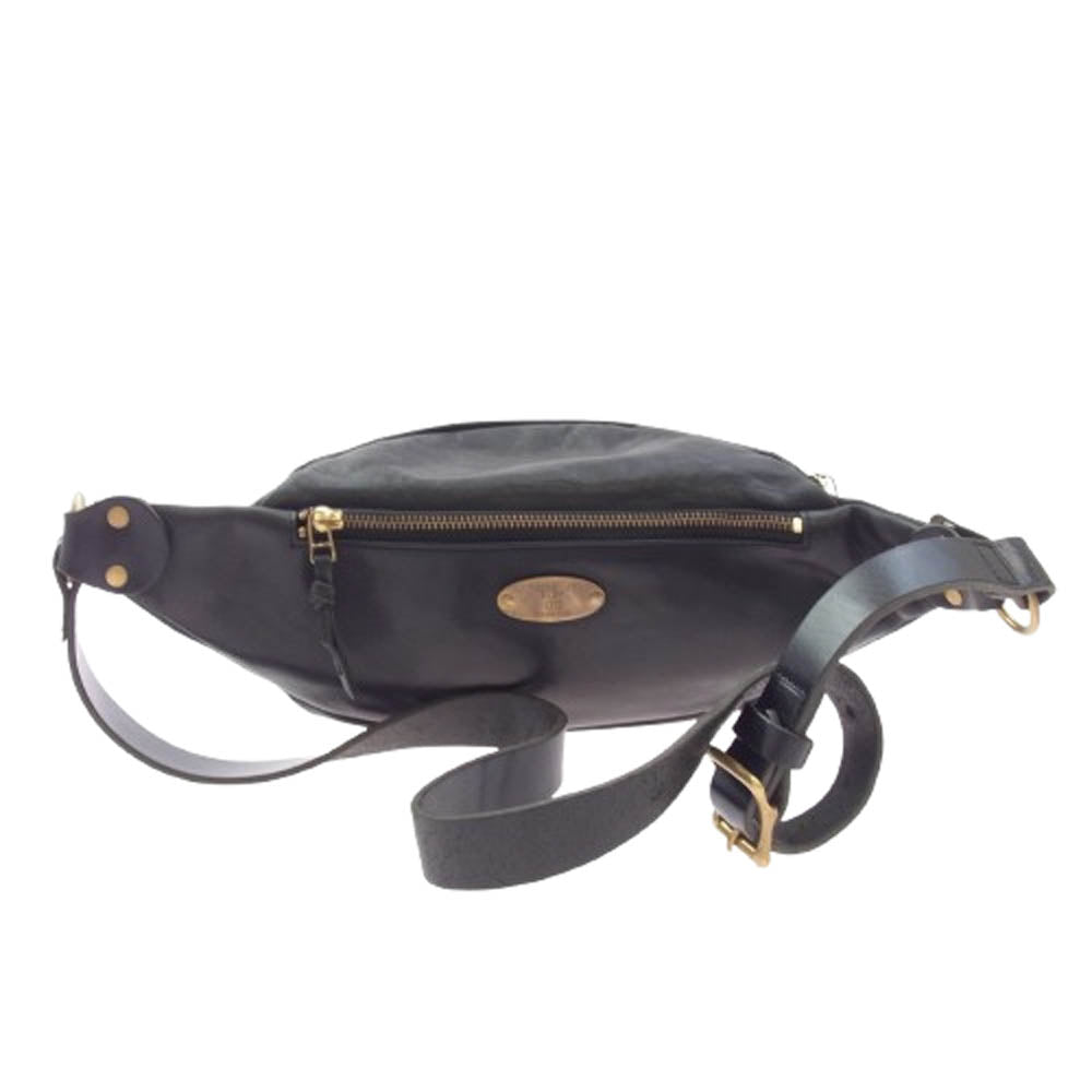 スロウ Rubono Fanny Pack ルボーノ ファニーパック オールレザー ボディバッグ ウエストポーチ ショルダーバッグ ブラック系【中古】