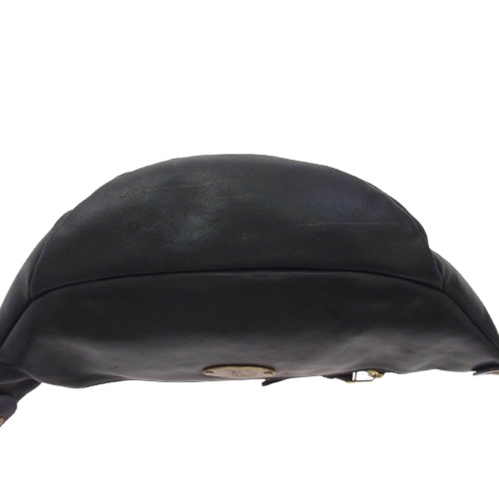 スロウ Rubono Fanny Pack ルボーノ ファニーパック オールレザー ボディバッグ ウエストポーチ ショルダーバッグ ブラック系【中古】