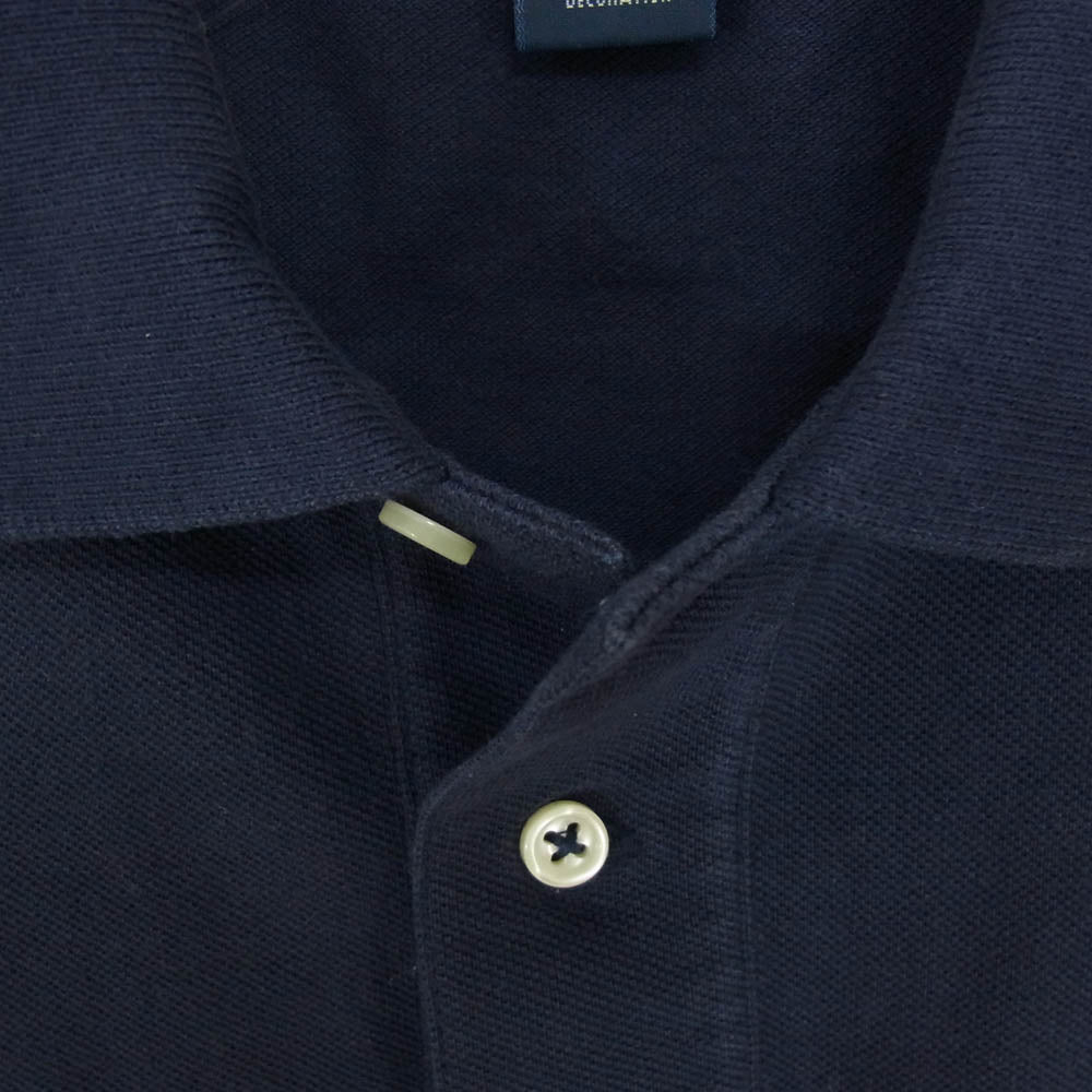 POLO RALPH LAUREN ポロ・ラルフローレン ポニー刺繍 鹿の子 半袖 ポロ シャツ ネイビー系 L【中古】