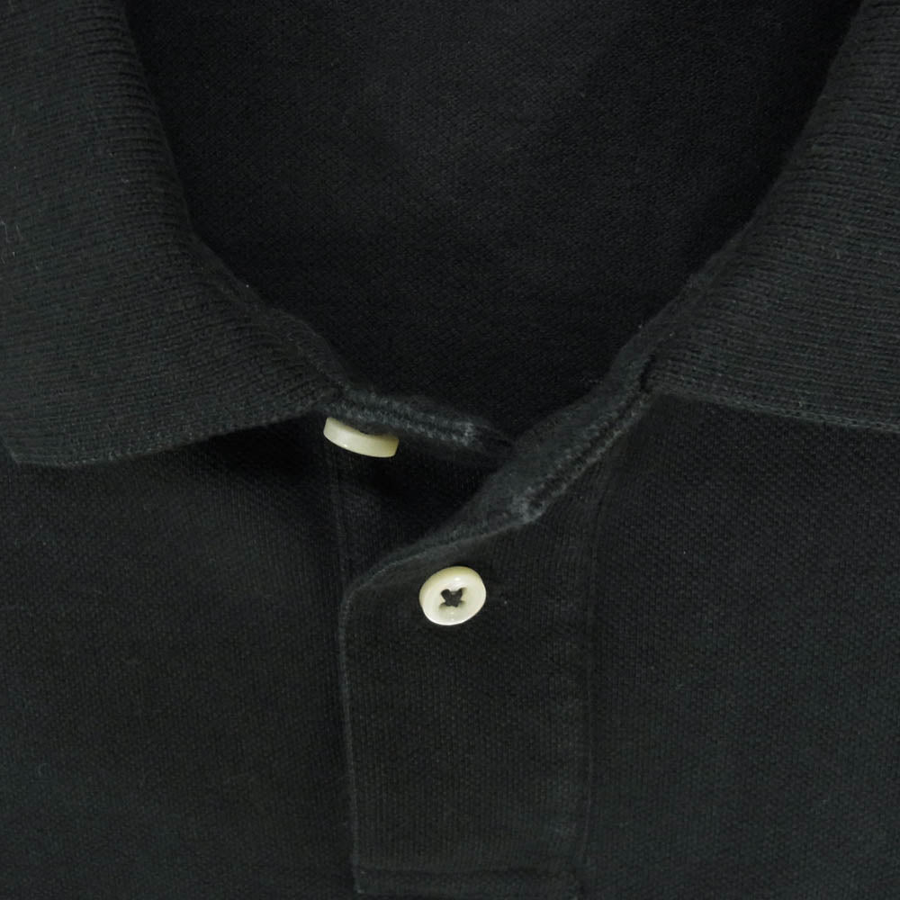 POLO RALPH LAUREN ポロ・ラルフローレン ポニー刺繍 鹿の子 半袖 ポロ シャツ ブラック系 L【中古】