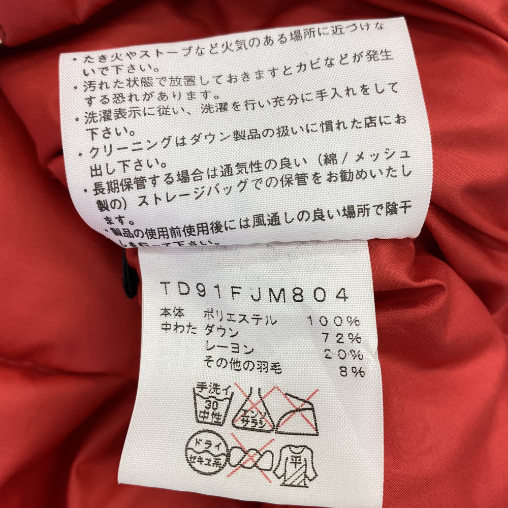 THE NORTH FACE ノースフェイス TD91FJM804 × Taylor design テイラーデザイン ダウンベスト レッド系 S【中古】