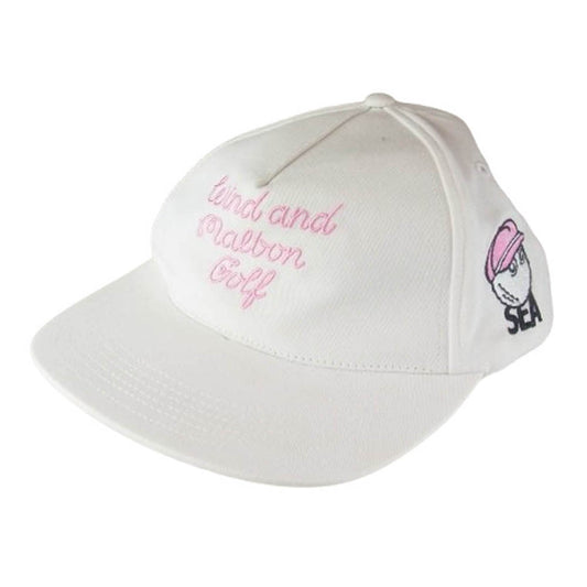 WIND AND SEA ウィンダンシー WDS-MALBON-20 × MALBON GOLF マルボン ゴルフ WDS SNAP BACK CAP スナップ バック キャップ ホワイト系 L【中古】