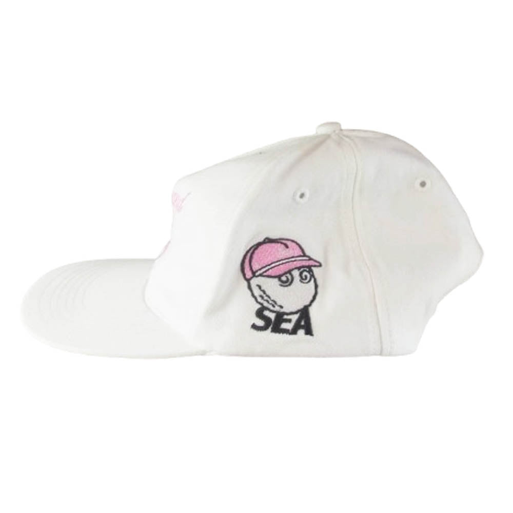WIND AND SEA ウィンダンシー WDS-MALBON-20 × MALBON GOLF マルボン ゴルフ WDS SNAP BACK CAP スナップ バック キャップ ホワイト系 L【中古】