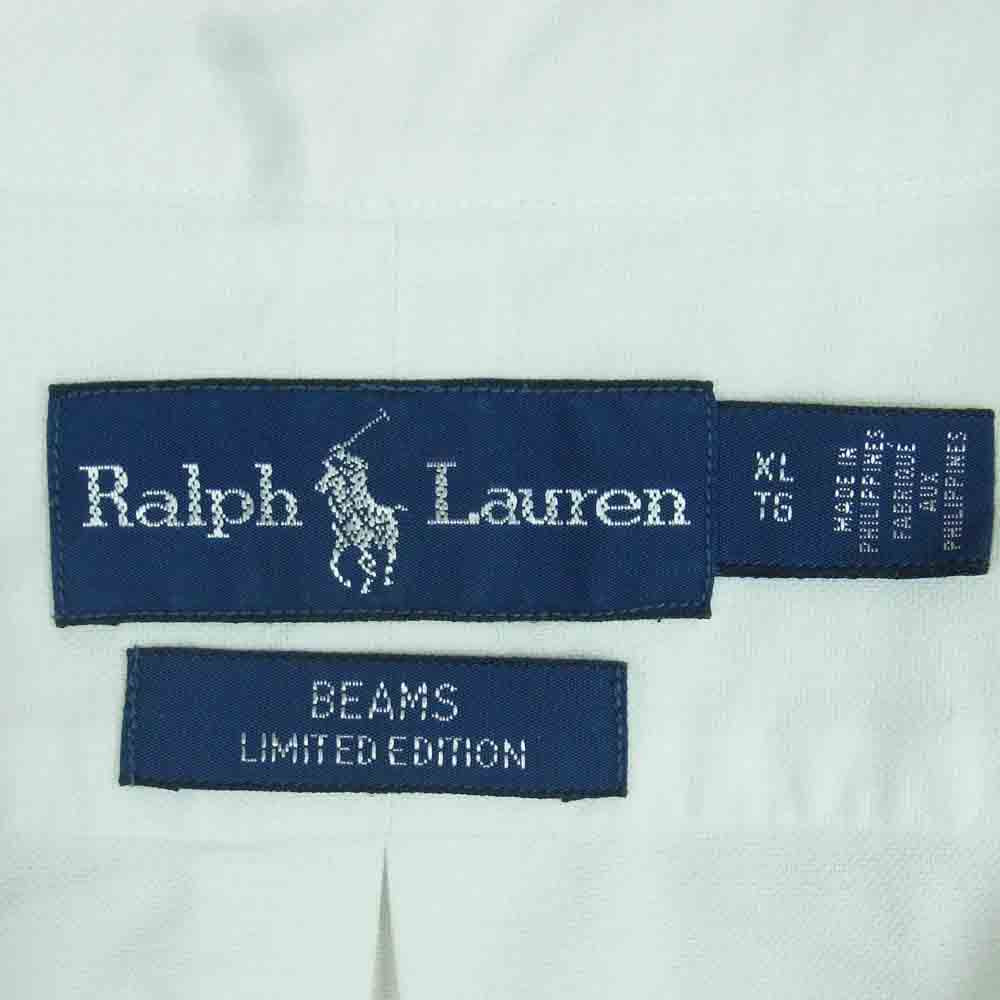 POLO RALPH LAUREN ポロ・ラルフローレン BEAMS LIMITED EDITION ビームス リミテッドエディション 逆ポニー刺繍 BD 長袖 シャツ ホワイト系 XL【中古】