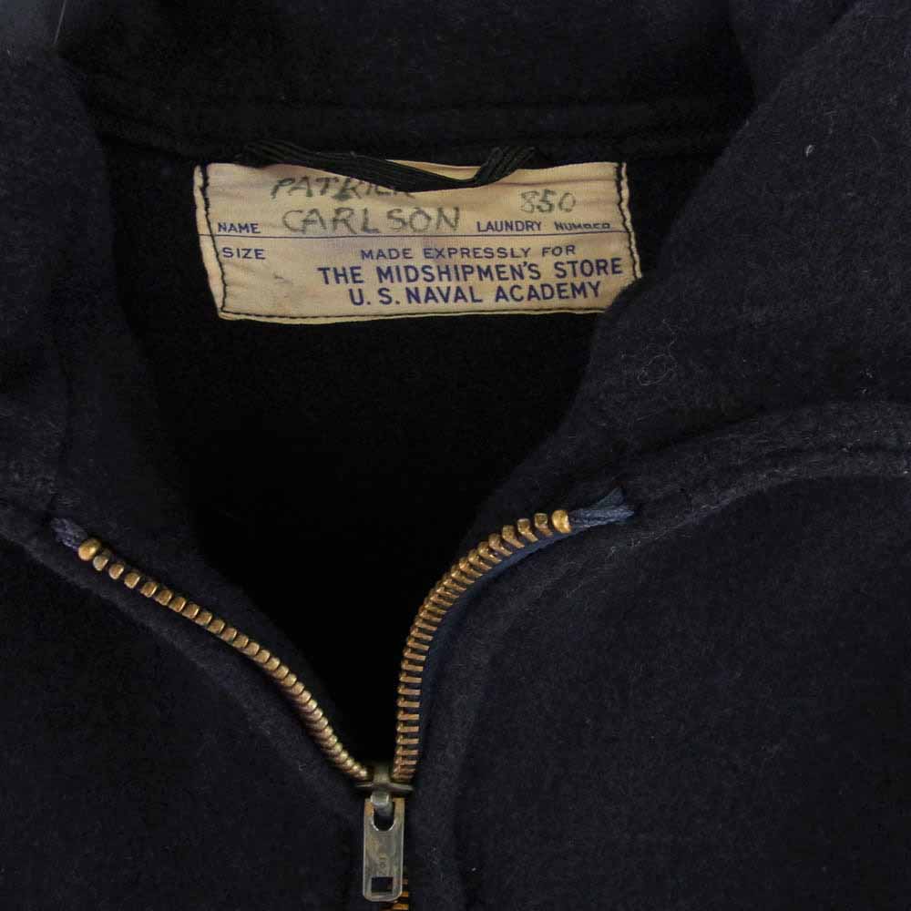 ユーエス ネイビー 50.70S U.S.NAVAL ACADEMY ウール カデットコート TALON ZIP 棒TALON ネイビー系 S【中古】