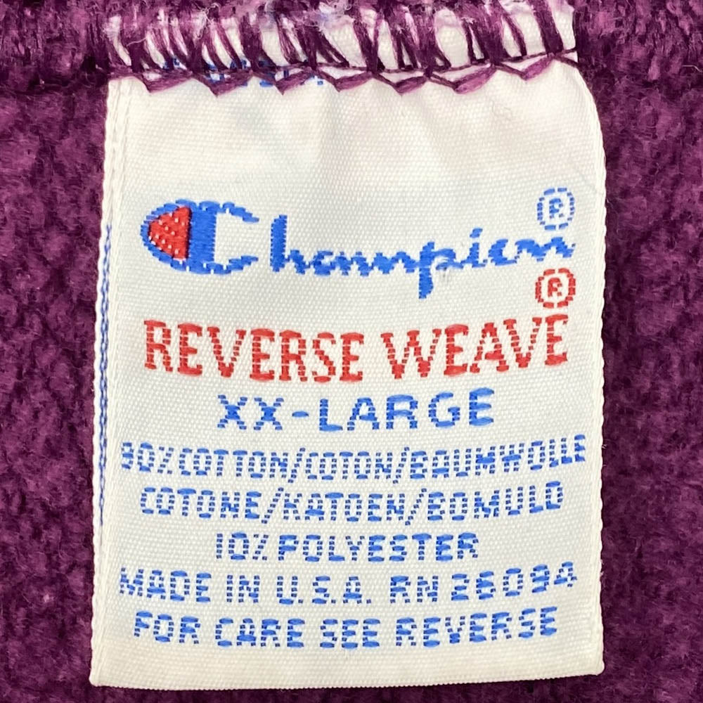 Champion チャンピオン 90s USA製 REVERSE WEAVE リバースウィーブ スウェット トレーナー パープル系 XXL【中古】