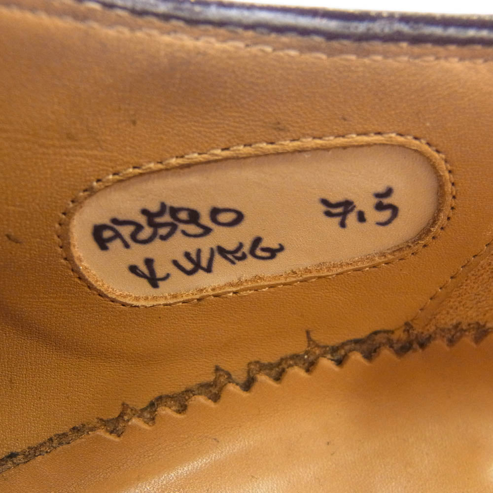 ボリーニ A2590 ストレートチップ 内羽根 レザー シューズ ブラック系 7.5【中古】