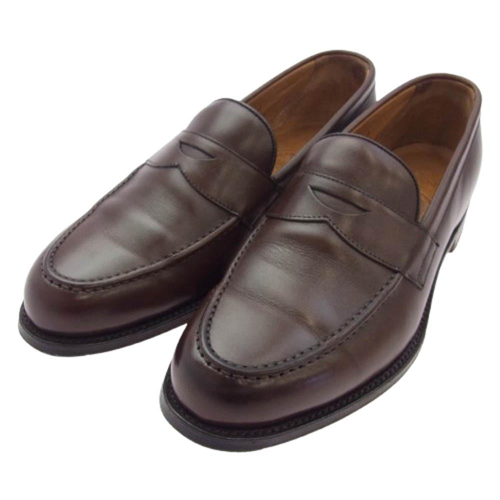 JOSEPH CHEANEY ジョセフチーニー HUDSON ハドソン レザー コイン ローファー ブラウン系 7.5【中古】