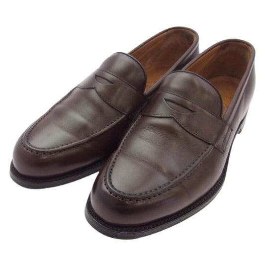 JOSEPH CHEANEY ジョセフチーニー HUDSON ハドソン レザー コイン ローファー ブラウン系 7.5【中古】