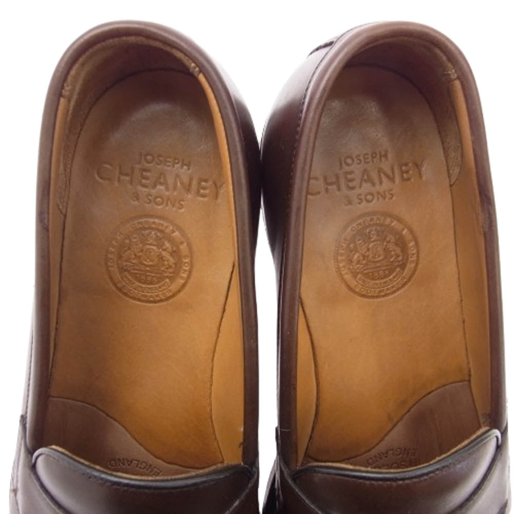 JOSEPH CHEANEY ジョセフチーニー HUDSON ハドソン レザー コイン ローファー ブラウン系 7.5【中古】