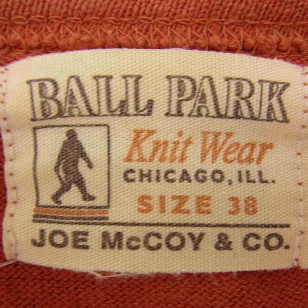 The REAL McCOY'S ザリアルマッコイズ BALL PARK JOE McCOY ジョーマッコイ 七分袖 ベースボールシャツ Tシャツ レッド系 38【中古】