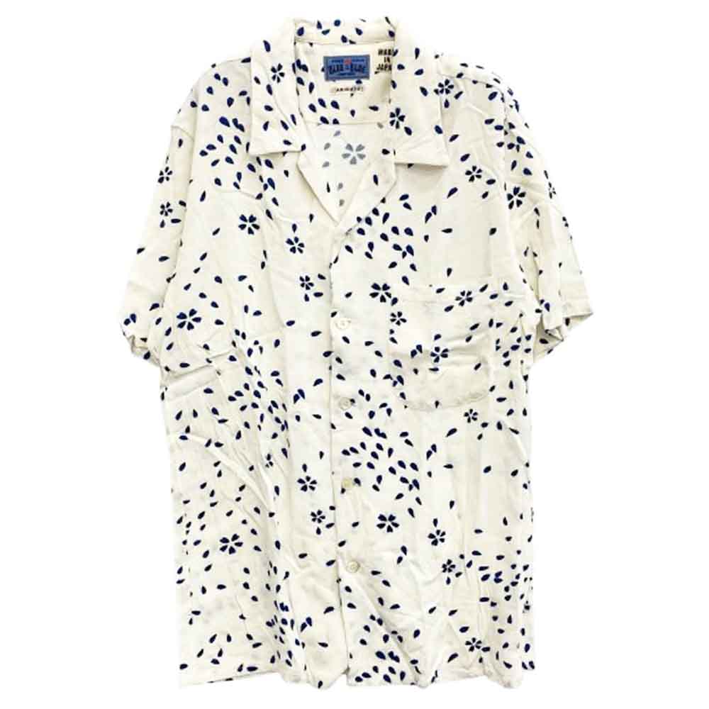 BLUE BLUE ブルーブルー 700043-841 レーヨン 半袖 アロハ シャツ ホワイト系 ブルー系 2【中古】