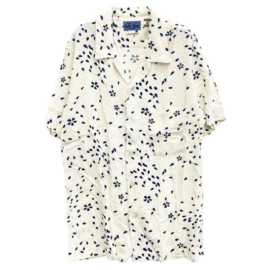 BLUE BLUE ブルーブルー 700043-841 レーヨン 半袖 アロハ シャツ ホワイト系 ブルー系 2【中古】