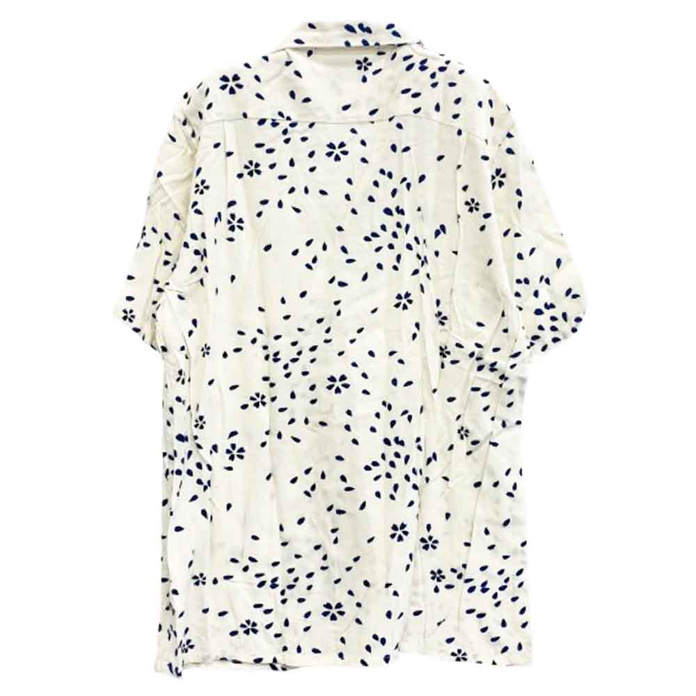 BLUE BLUE ブルーブルー 700043-841 レーヨン 半袖 アロハ シャツ ホワイト系 ブルー系 2【中古】