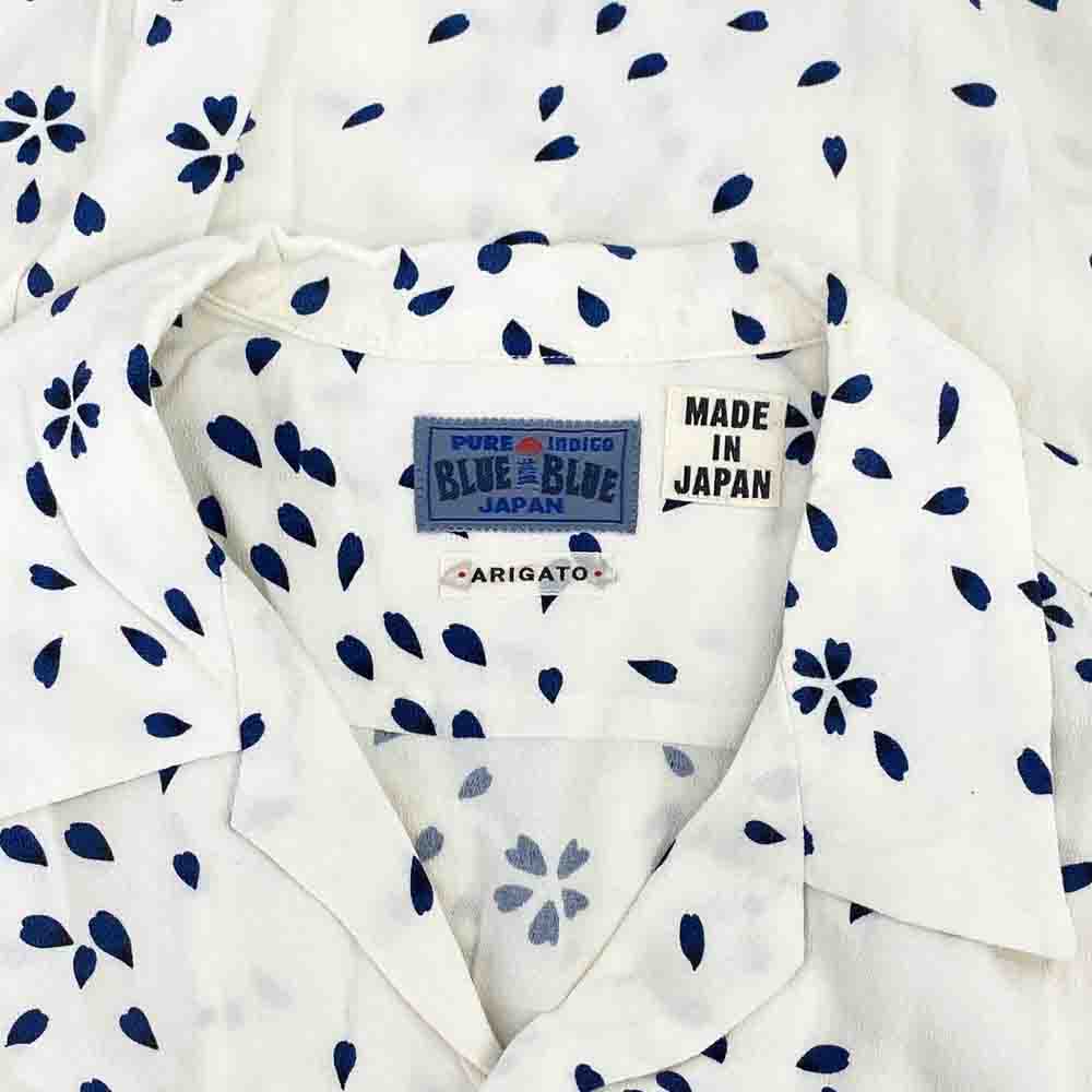 BLUE BLUE ブルーブルー 700043-841 レーヨン 半袖 アロハ シャツ ホワイト系 ブルー系 2【中古】