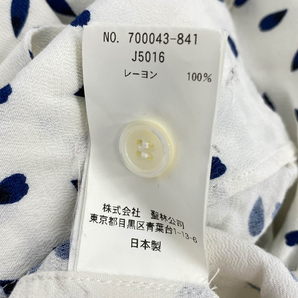 BLUE BLUE ブルーブルー 700043-841 レーヨン 半袖 アロハ シャツ ホワイト系 ブルー系 2【中古】