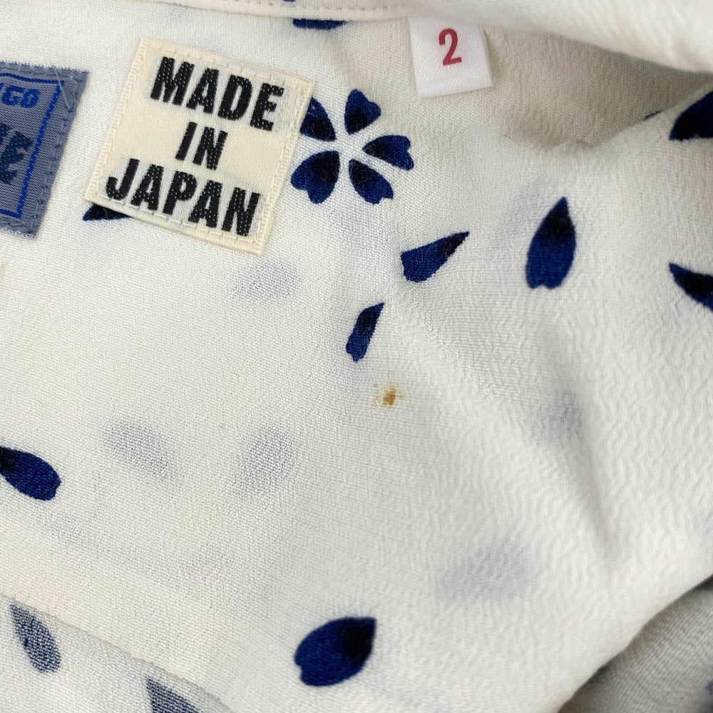 BLUE BLUE ブルーブルー 700043-841 レーヨン 半袖 アロハ シャツ ホワイト系 ブルー系 2【中古】