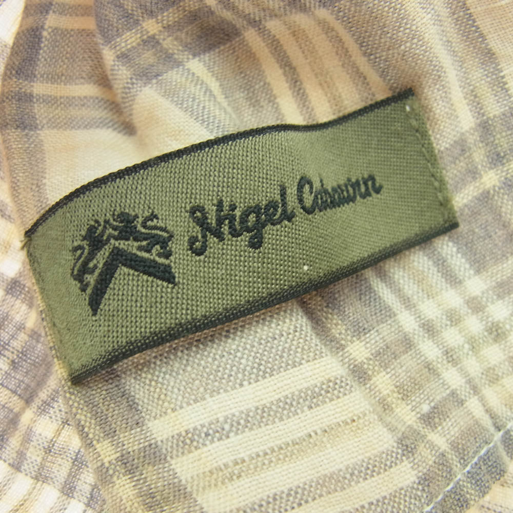 Nigel Cabourn ナイジェルケーボン チェック ストール ブラウン系【中古】