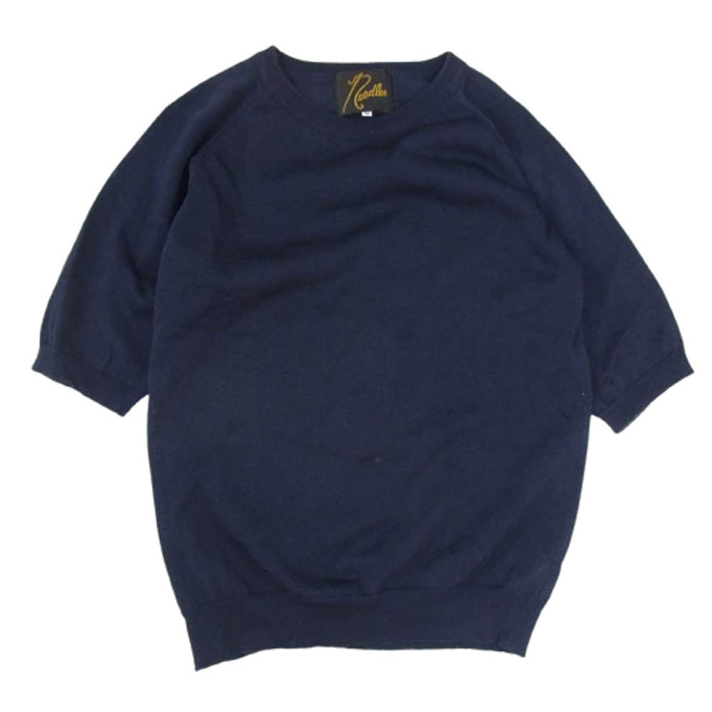 Needles ニードルス XD-341 コットンニット 半袖 Tシャツ ニット ネイビー系 M【中古】