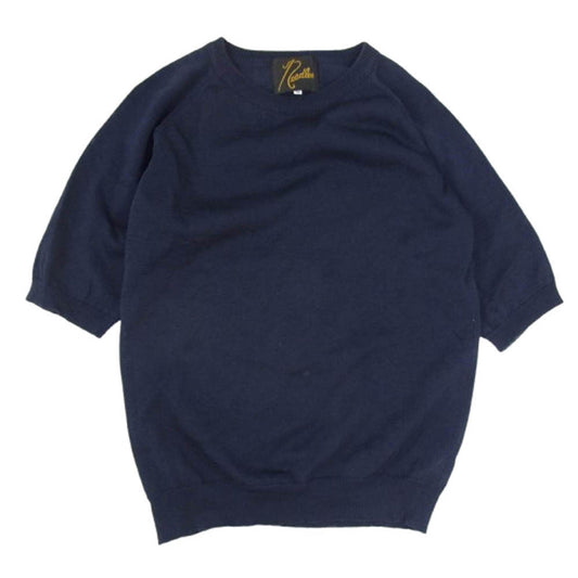 Needles ニードルス XD-341 コットンニット 半袖 Tシャツ ニット ネイビー系 M【中古】
