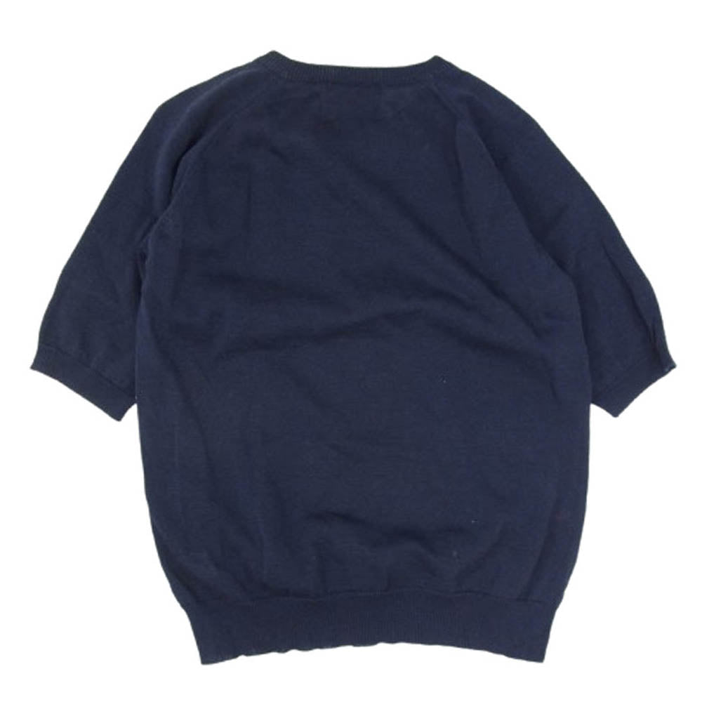Needles ニードルス XD-341 コットンニット 半袖 Tシャツ ニット ネイビー系 M【中古】