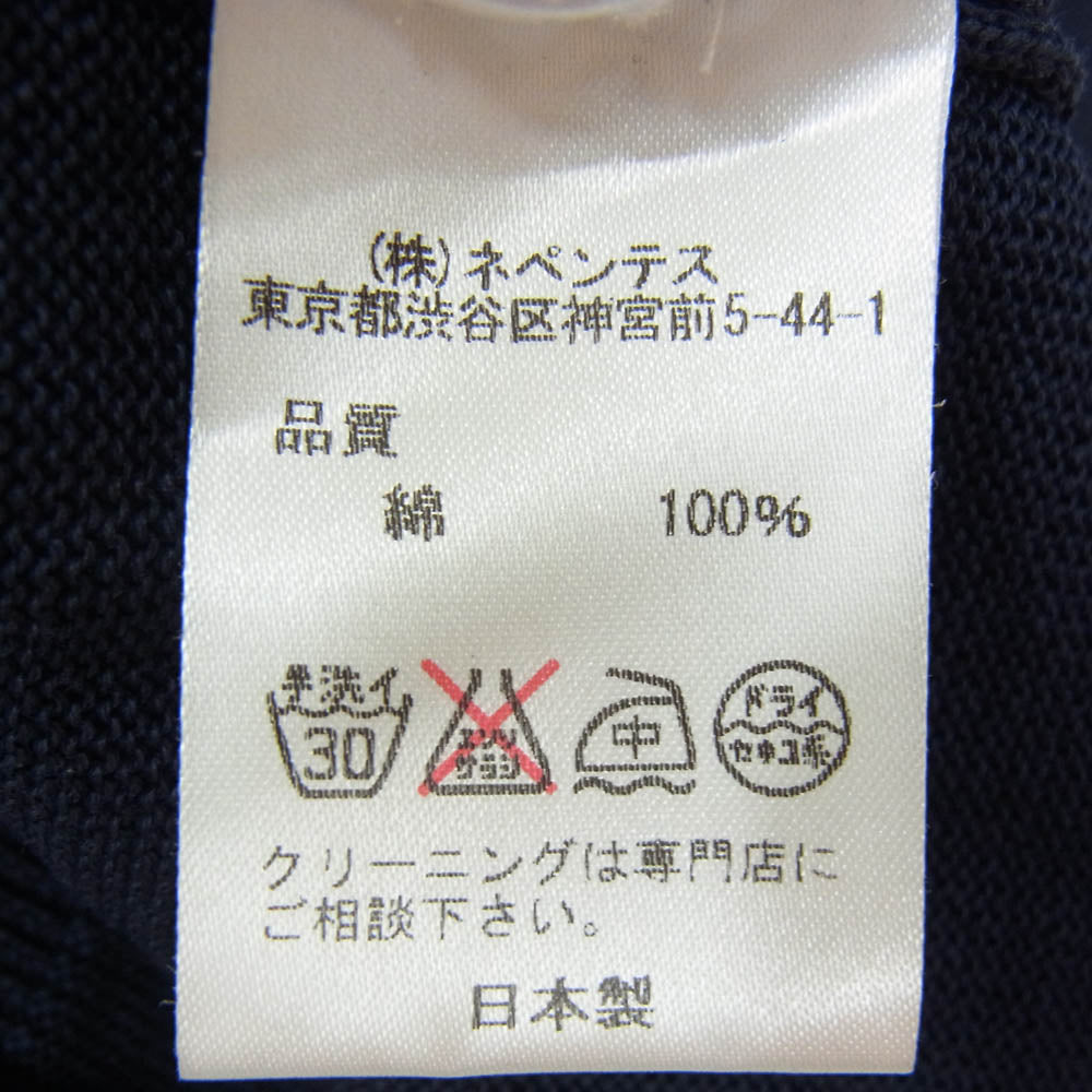 Needles ニードルス XD-341 コットンニット 半袖 Tシャツ ニット ネイビー系 M【中古】