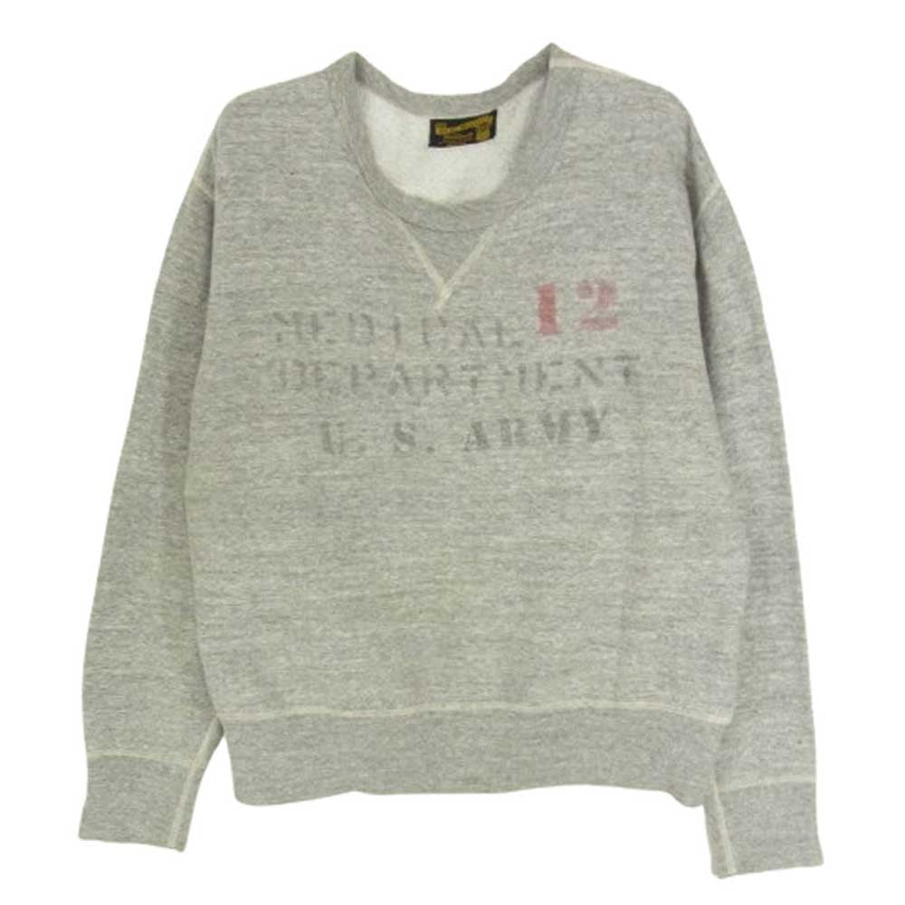 The REAL McCOY'S ザリアルマッコイズ US ARMY 前Vガゼット ミリタリー スウェット トレーナー グレー系 M【中古】
