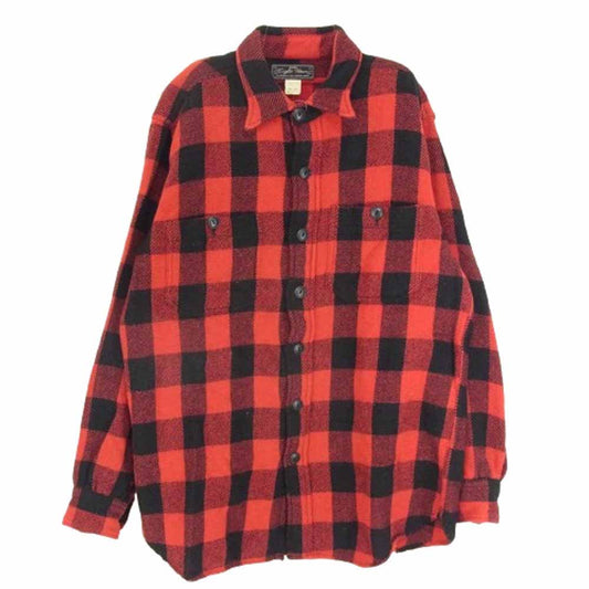 The REAL McCOY'S ザリアルマッコイズ JOE McCOY ジョーマッコイ EIGHT HOUR UNION バッファローチェック ウール 長袖 シャツ レッド系 16【中古】