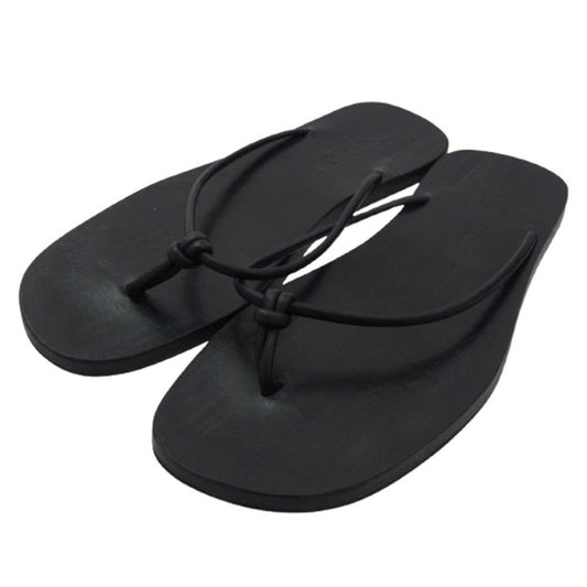 GUCCI グッチ レザー フラット サンダル ブラック系 27cm【中古】