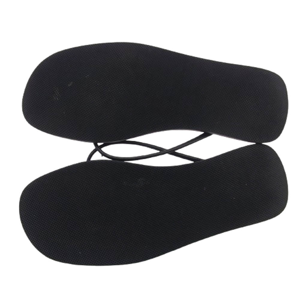 GUCCI グッチ レザー フラット サンダル ブラック系 27cm【中古】