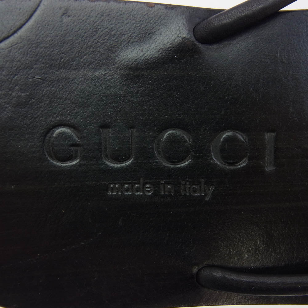 GUCCI グッチ レザー フラット サンダル ブラック系 27cm【中古】