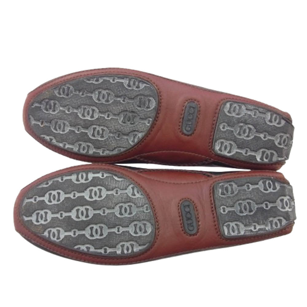 GUCCI グッチ 1101344 レザー ローファー ホースビット ドライビング シューズ ブラック系 8M【中古】